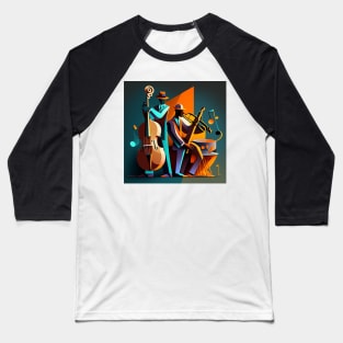 Abstract Art - men playing JAZZ Baseball T-Shirt